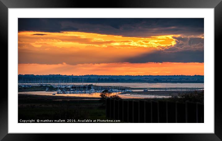 Walton On Naze Backwater Sunset Framed Mounted Print by matthew  mallett