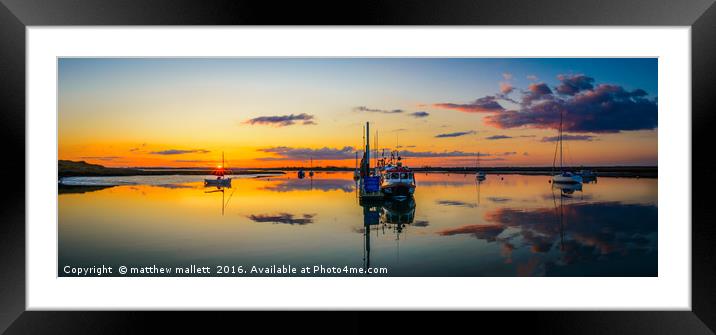 Titchmarsh Marina Essex April 2016 Sunset 1 Framed Mounted Print by matthew  mallett