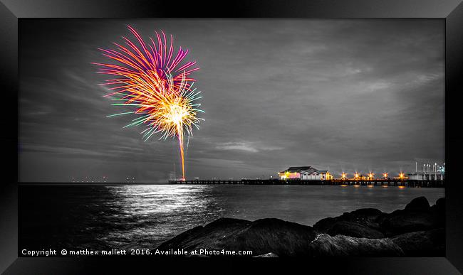 Clacton Pier Firework Colour Framed Print by matthew  mallett