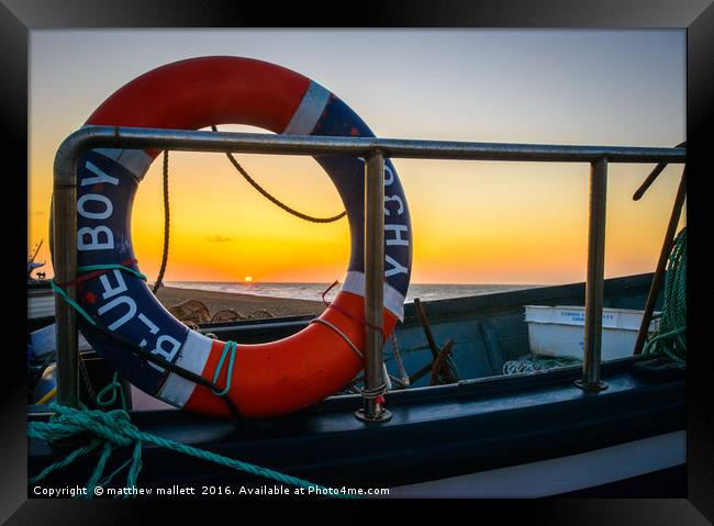 North Norfolk Sunset Through Life Belt Framed Print by matthew  mallett