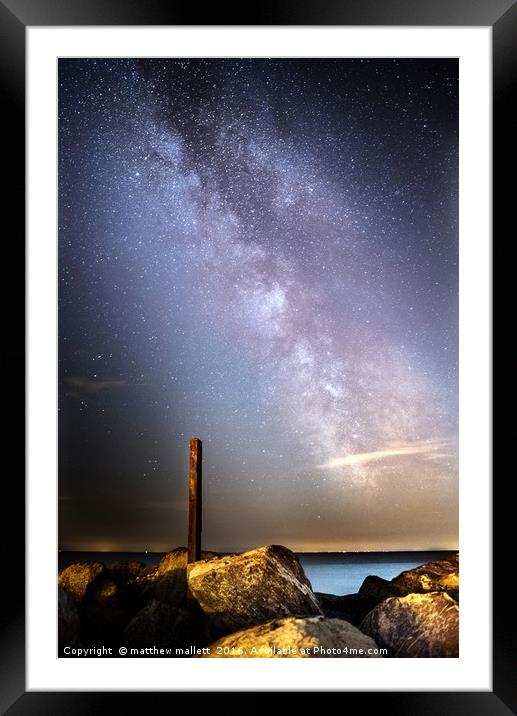 Clacton Beach Milky Way Framed Mounted Print by matthew  mallett