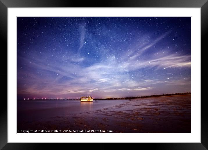 Midnight Beach Starlight Sky Framed Mounted Print by matthew  mallett