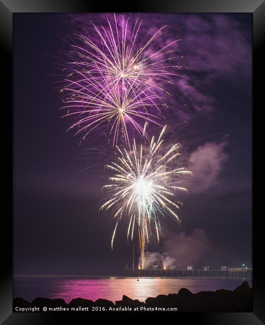 Clacton Pier Firework Colour 4 Framed Print by matthew  mallett