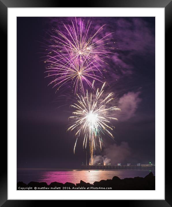 Clacton Pier Firework Colour 4 Framed Mounted Print by matthew  mallett