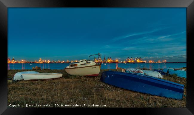 Harwich Boats to Felixstowe Container Ships Framed Print by matthew  mallett