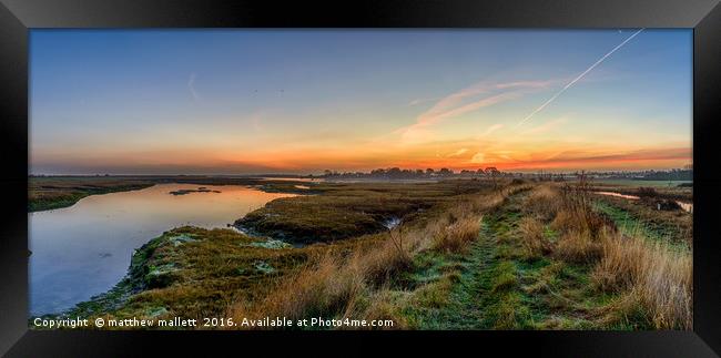 Frosty Essex Golden Hour Sunrise  Framed Print by matthew  mallett