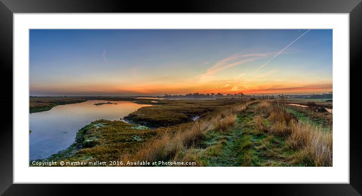 Frosty Essex Golden Hour Sunrise  Framed Mounted Print by matthew  mallett