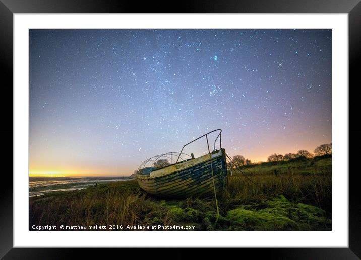 Stars and Planets Over Essex Backwaters Framed Mounted Print by matthew  mallett