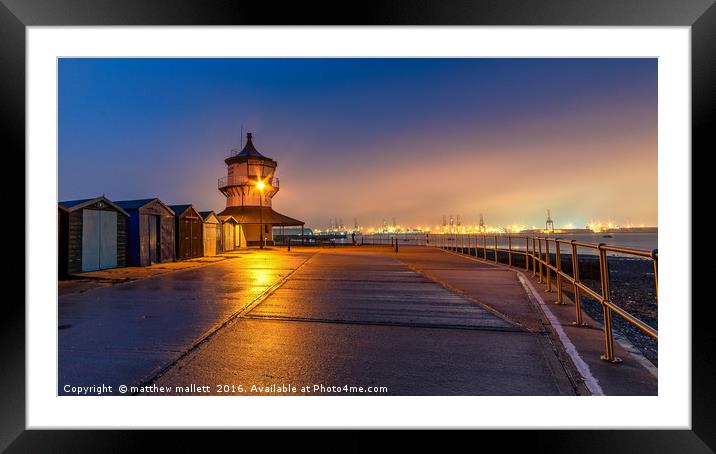 Harwich Light Museum Night View Framed Mounted Print by matthew  mallett