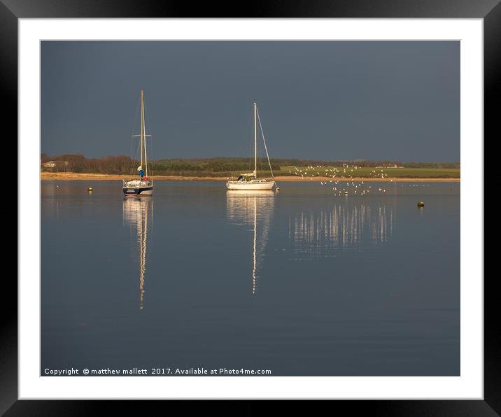 Boats And Nature At Wrabness Framed Mounted Print by matthew  mallett