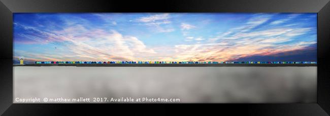 Brightlingsea Beach Huts Standing In A Row Framed Print by matthew  mallett