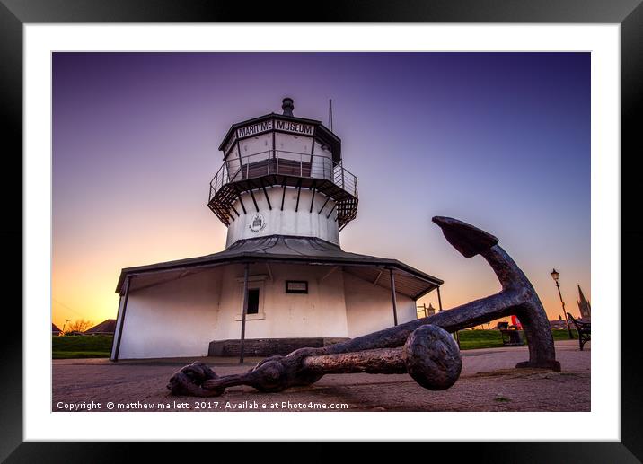 Harwich Light Museum and Anchor Framed Mounted Print by matthew  mallett