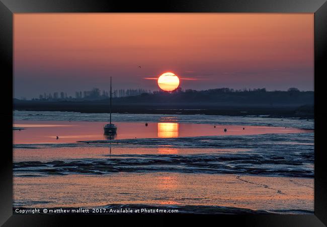 April Sunrise Over Landermere Quay Framed Print by matthew  mallett