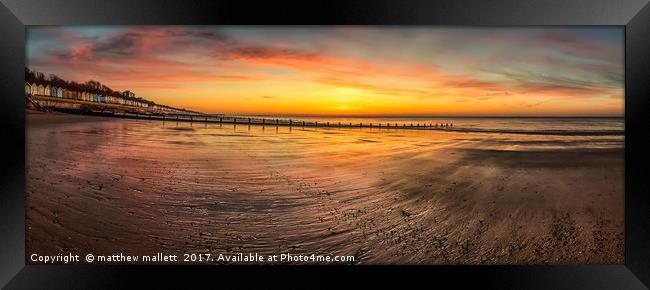 Panoramic Sunrise Frinton Beach  Framed Print by matthew  mallett
