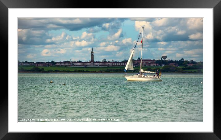 Sailing Past Holbrook On The Stour Framed Mounted Print by matthew  mallett