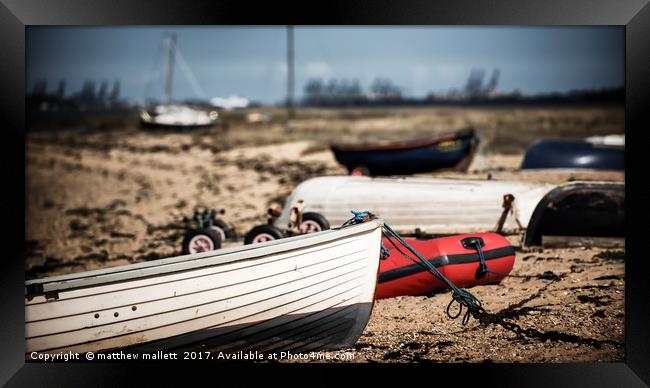 Wrabness Boat Jumble Framed Print by matthew  mallett