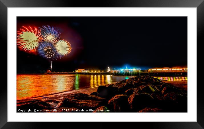 Firework Colour on Clacton Pier Framed Mounted Print by matthew  mallett