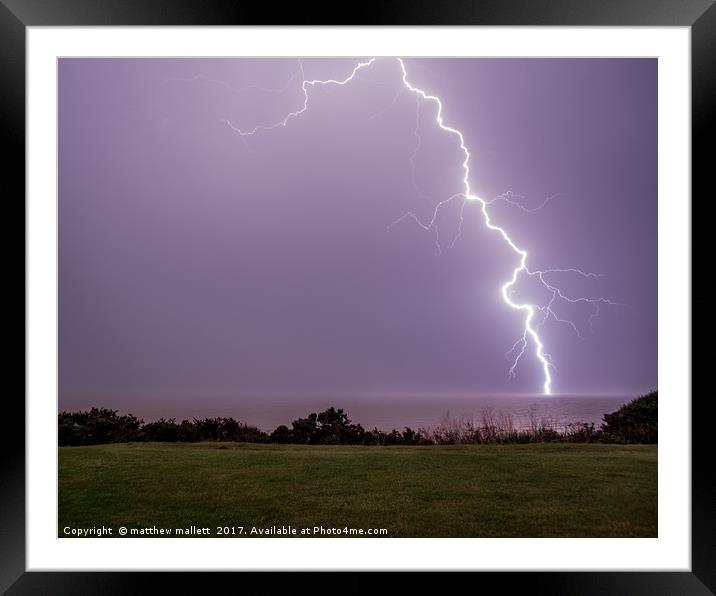 The Power Of Lightning Framed Mounted Print by matthew  mallett