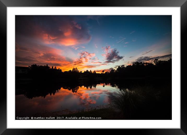 Celebrate Sunset At Celebration Framed Mounted Print by matthew  mallett