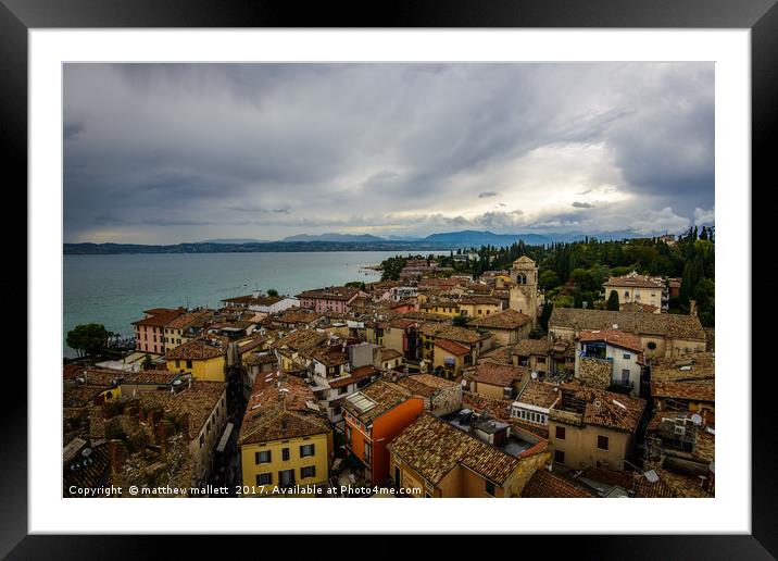 Sirmione Italy Rooftop View Framed Mounted Print by matthew  mallett