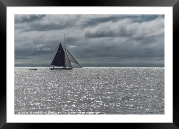 Sailing By Frinton On Sea Framed Mounted Print by matthew  mallett