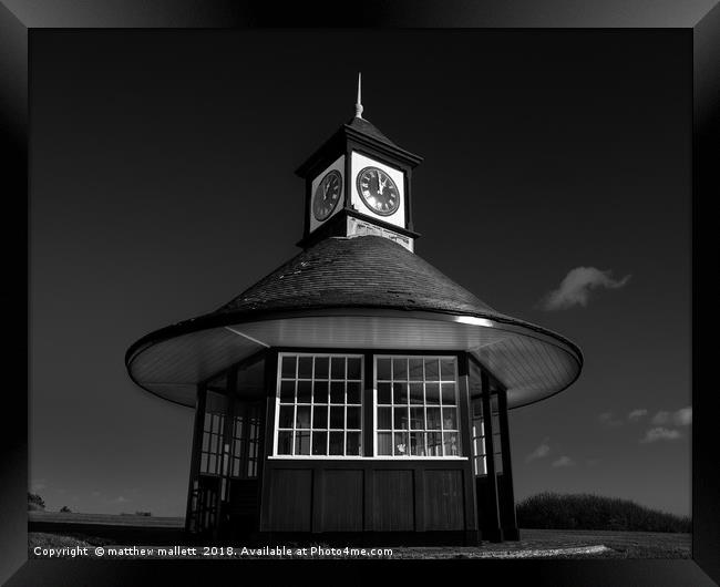Frinton Clocktower Shelter Framed Print by matthew  mallett