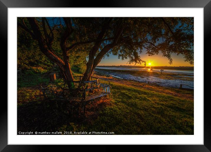 Heatwave Sunset Over Landermere Quay Framed Mounted Print by matthew  mallett