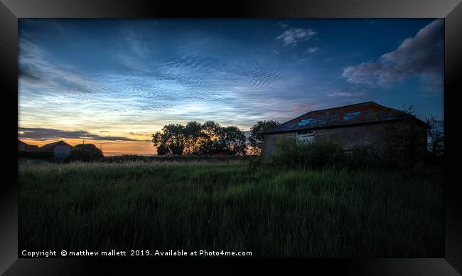 Noctilucent Clouds In Essex Framed Print by matthew  mallett