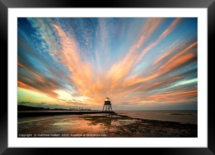 Sunset Over Dovercourt Low Lighthouse Framed Mounted Print by matthew  mallett