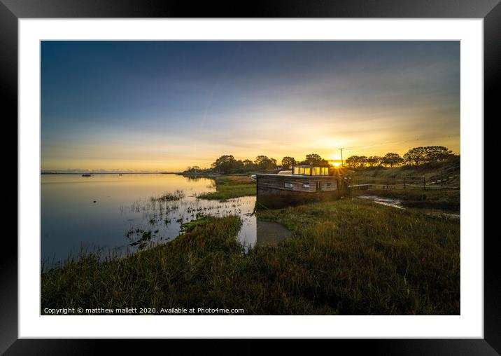 Sunrise At Landermere Framed Mounted Print by matthew  mallett