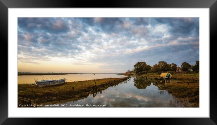 Landermere Reflection Sunset Framed Mounted Print by matthew  mallett