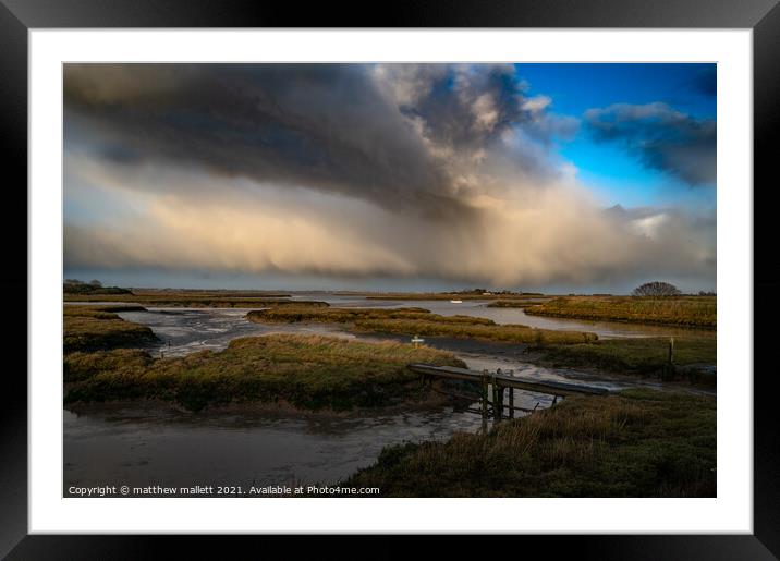 Hamford Waters Essex Weather Framed Mounted Print by matthew  mallett