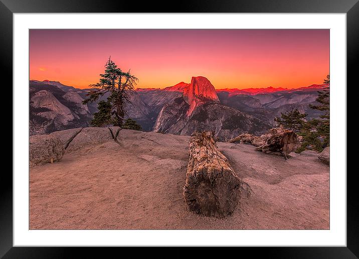 Half Dome At Sunset Framed Mounted Print by Brian Clark