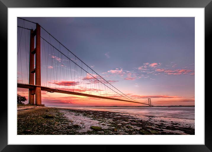 Humber Bridge Sunset Framed Mounted Print by Brian Clark