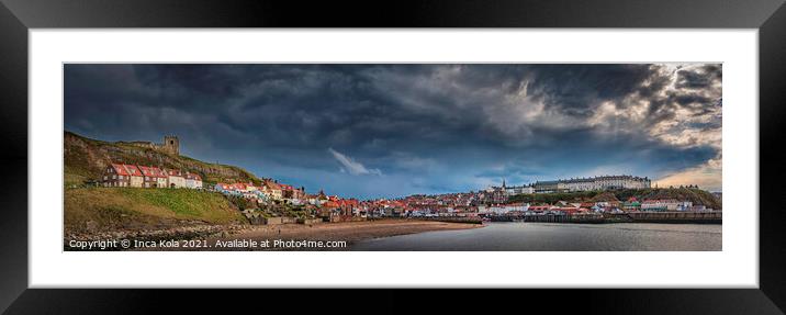Stormy Clouds Over Whitby Harbour Framed Mounted Print by Inca Kala