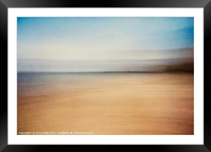Whitby Beach - Intentional Camera Movement Framed Mounted Print by Inca Kala