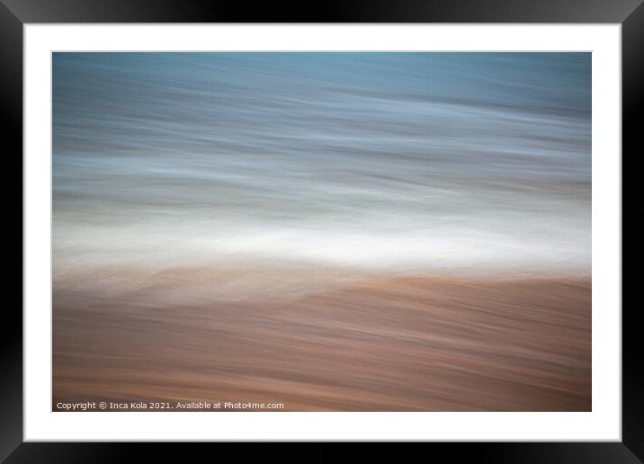 Waves In Motion Along the Beach  Framed Mounted Print by Inca Kala