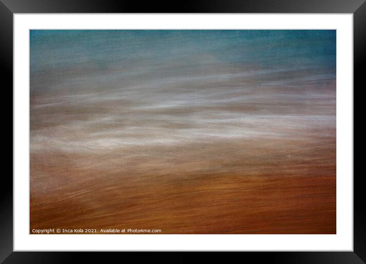 Waves in Motion on Whitby Beach  Framed Mounted Print by Inca Kala