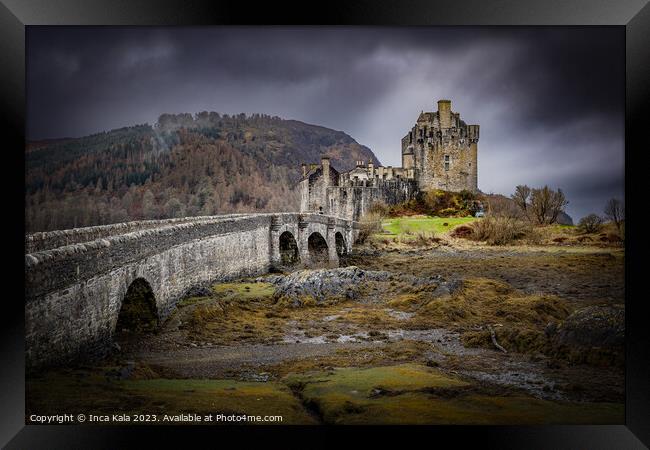 The Bridge Over to Castle Eilean Donan Framed Print by Inca Kala