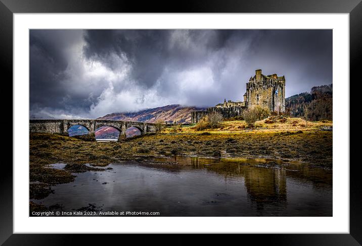 The Brooding Eilean Donan Castle  Framed Mounted Print by Inca Kala