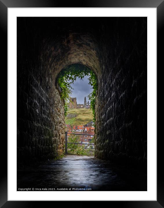 Whitby's Kissing Tunnel   Framed Mounted Print by Inca Kala