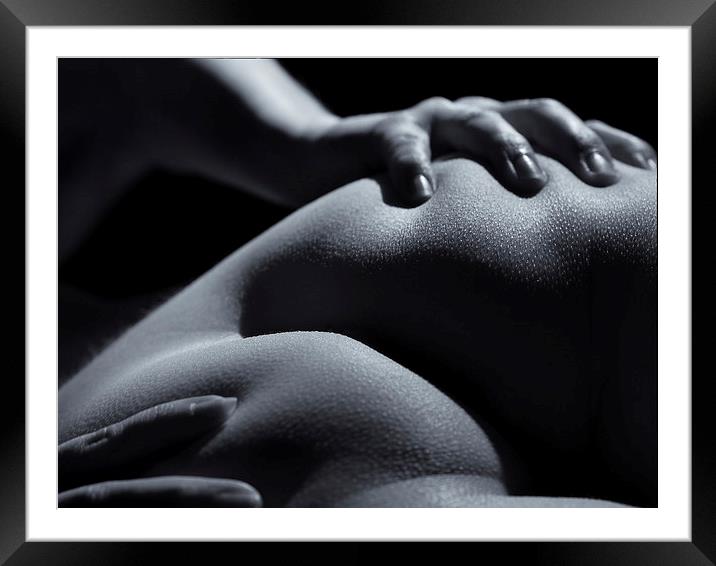 Bodyscape nude - gripping her bum Framed Mounted Print by Inca Kala