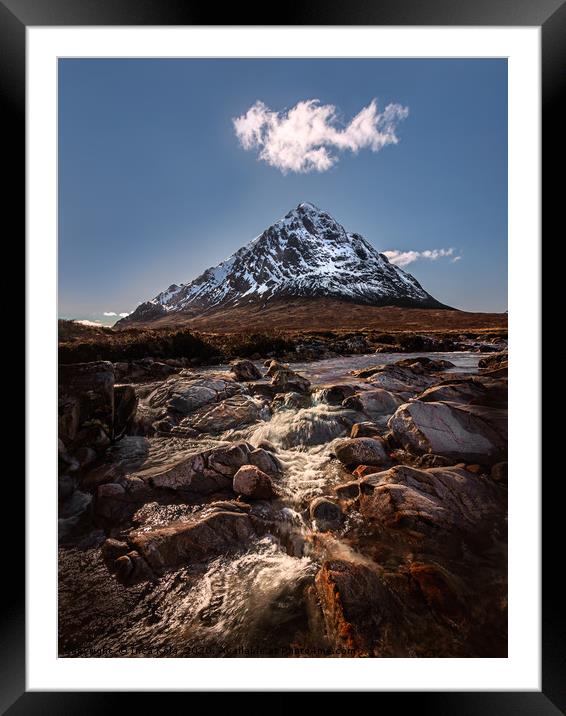 The Buchaille Etive Mor across the River Etive Framed Mounted Print by Inca Kala