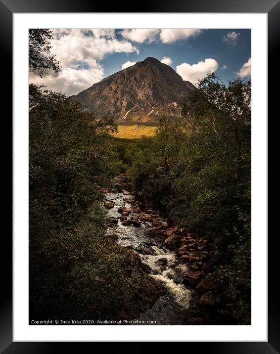 Up the River Towards Buchaille Etive Mor Framed Mounted Print by Inca Kala