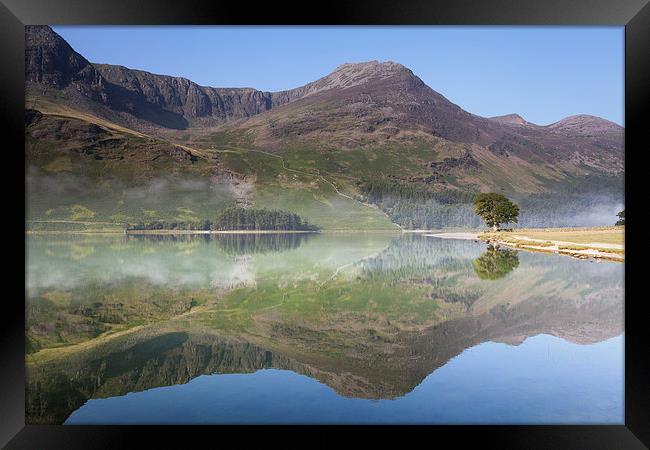Buttermere Mist Reflections Framed Print by Andy Redhead