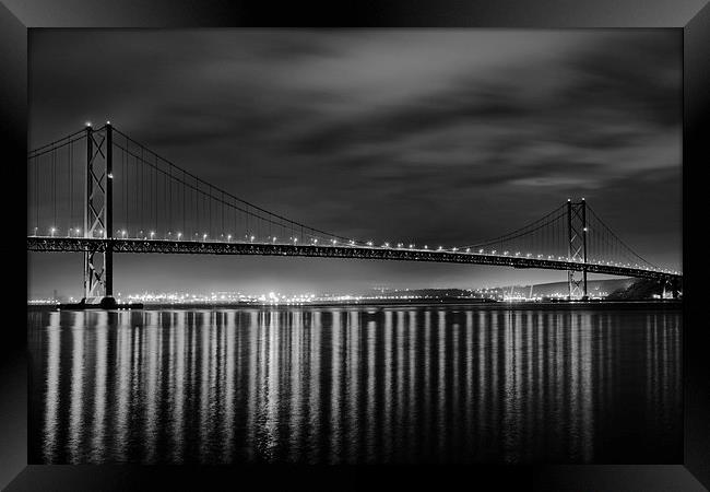 Forth Road Bridge - Black and White Framed Print by Andy Redhead