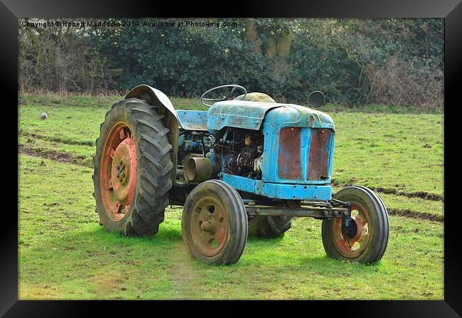 Old Blue Tractor Framed Print by Robert Maddocks