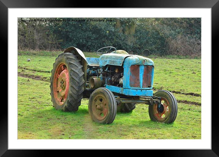 Old Blue Tractor Framed Mounted Print by Robert Maddocks