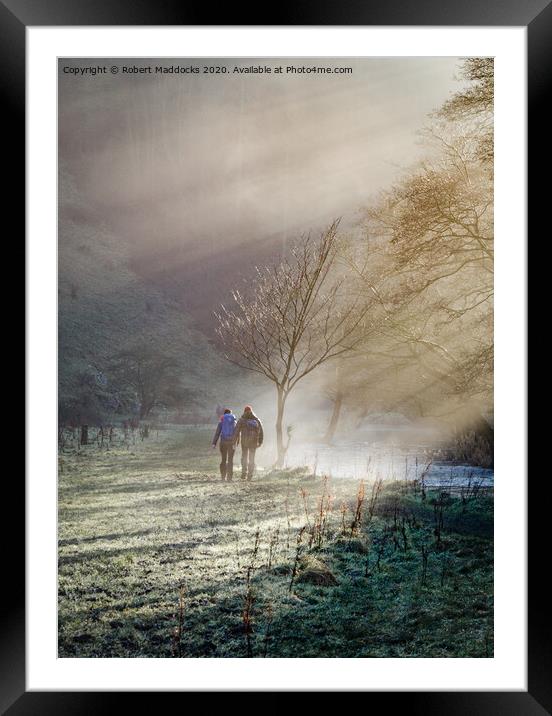 Misty morning walk in Wolfscote Dale Framed Mounted Print by Robert Maddocks