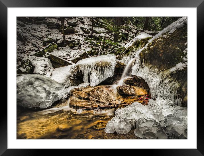 Flowing Through The Freeze Framed Mounted Print by Lou Divers